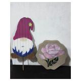 Decorative Stone and Garden Gnome