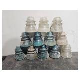 One Dozen Glass Insulators
