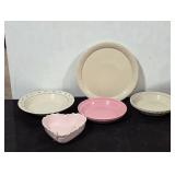 Longaberger Pie Pans, Serving Bowls, Serving Plate