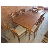 5 Foot Dining Table W/6 Matching Padded Chairs