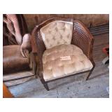 Vintage Cane Barrel Back Chair