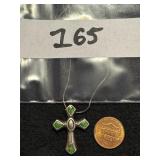 .925 Sterling Silver Italy Cross Necklace