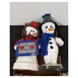 x2 Handmade Snowman Decorations