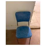 Retro blue metal 80s style chair