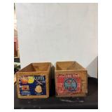 2 Vintage Wooden Apple Shipping Crates