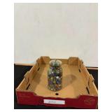 Vintage ball jar with glass lid and marbles