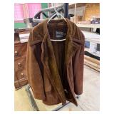 Vintage brown leather shop coat