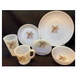 Vtg FireKing 6 pc set All Pheasant