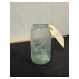 Vintage auqa blue glass ball mason jar