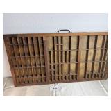 Old Wooden Printing Tray Drawer