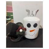 Decorative Handmade Propane Tank Snowman
