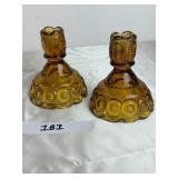L. E. Smith Moon & Stars Glass Candle Holder 5'