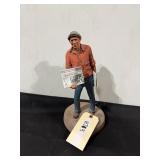 Vtg. 1977 Michael Garman 'Newsman' sculpture