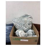 King sized quilt, pillow shams, misc. pillows