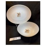 FireKing Oval Serving Patter /w Bowl