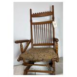 Antique spindle platform glider Rocking Chair