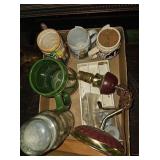 beer steins and collectors planters penut jar