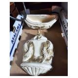vintage chalkware wall hangings