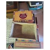 misc cigar boxes x9