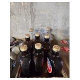 log cabin syrup glass container x9