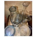 misc glass vaces and pitchers
