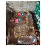 log cabin syrup glass container x5