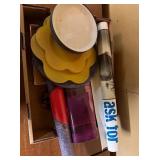 misc posters and plastic plates