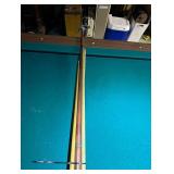 x4 vintage pool sticks and x1 mechanical bridge...