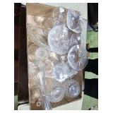 misc glass candle holders and drinking glasses
