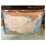 vintage amtrack national rail passenger system map
