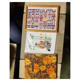 misc wall decor and vintage wooden basket