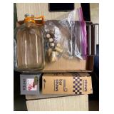 bar straws, misc corks, glass gallon jug, other...