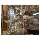 misc bar glasses and stolichnaya bar mat