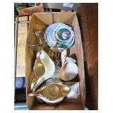 misc glassware and seashells