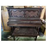 fischer piano with bench