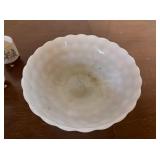 glass bowl and vintage porcelain toothpick...