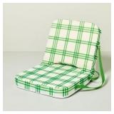 Tri-Stripe Plaid Adjustable Stadium Seat Green/Cre