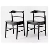 2pk Kaysville Curved Back Wood Dining Chair Black