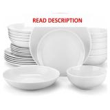 $110 MALACASA 24-Piece Gourmet Porcelain Dinnerwar