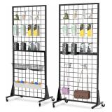 2-Pack Gridwall Panel Mesh Display Stand 2
