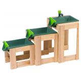 (AQUA COLOR) Outdoor Wooden Water Table and Plant
