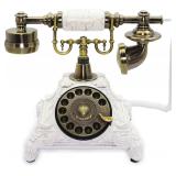 CERRXIAN Rotary Antique Telephone White Retro Land