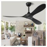$110 Outdoor Ceiling Fan No Light  Black 52 Inch w