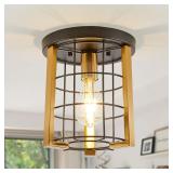 Farmhouse Mini Cage Flush Mount Ceiling Light Vint