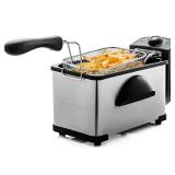 2.1 Qt. Nickel Brushed Deep Fryer Adjustable Tempe