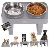Gorilla Grip Elevated Dog Bowls Feeder  Adjustable