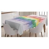 Ambesonne Music Tablecloth  Rainbow Digital Style