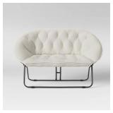Double Dish Chair Cream Faux Shearling - Room Esse