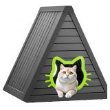 Outdoor Cat House Cat Shelter with Clear Door...