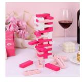 Couple Game for Adults, 54pcs Pink Wooden Lust...